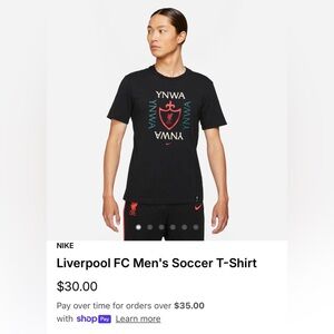 Liverpool FC Men’s Soccer Nike Tshirt Size Medium